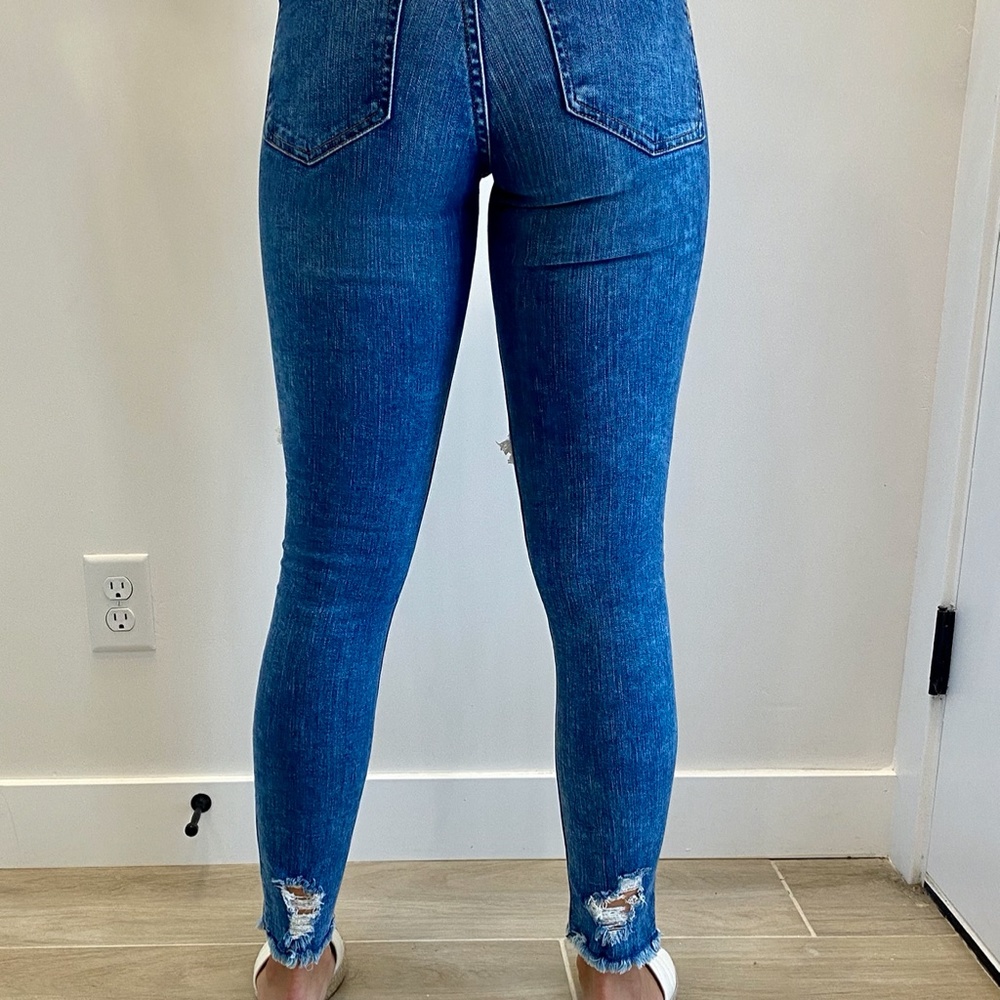 Express High Rise Distressed Jeans - Picture 6 of 8